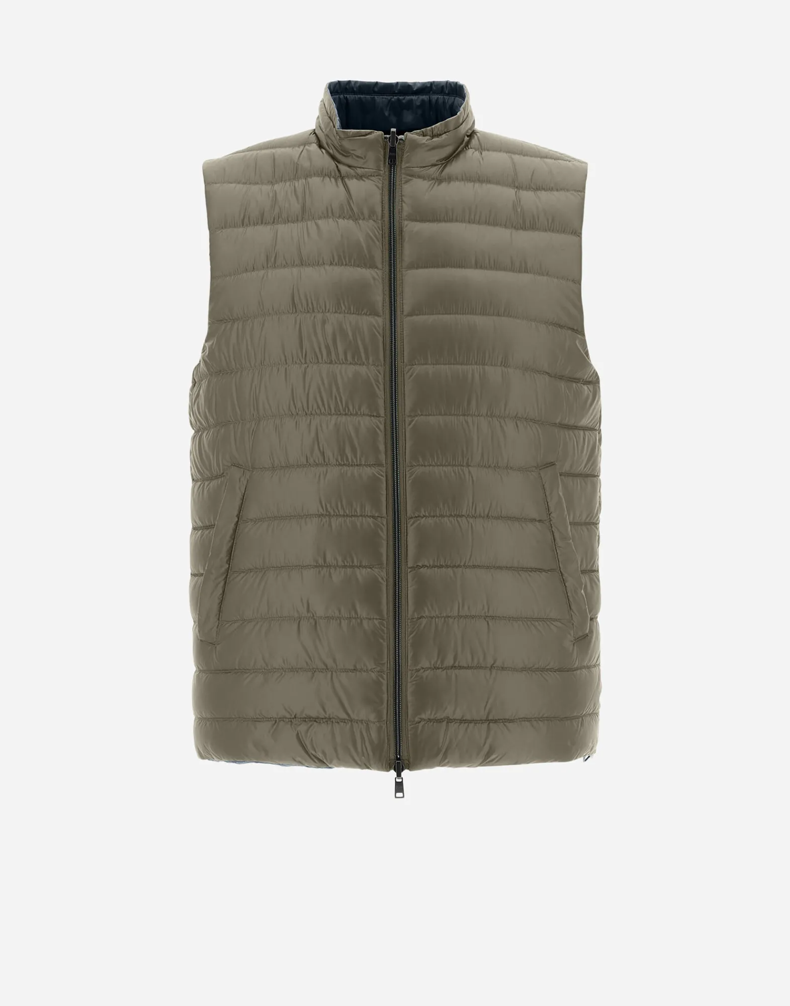 Herno Kurze Daunenjacken-Wendbare, Zweifarbige Weste Aus Nylon Ultralight