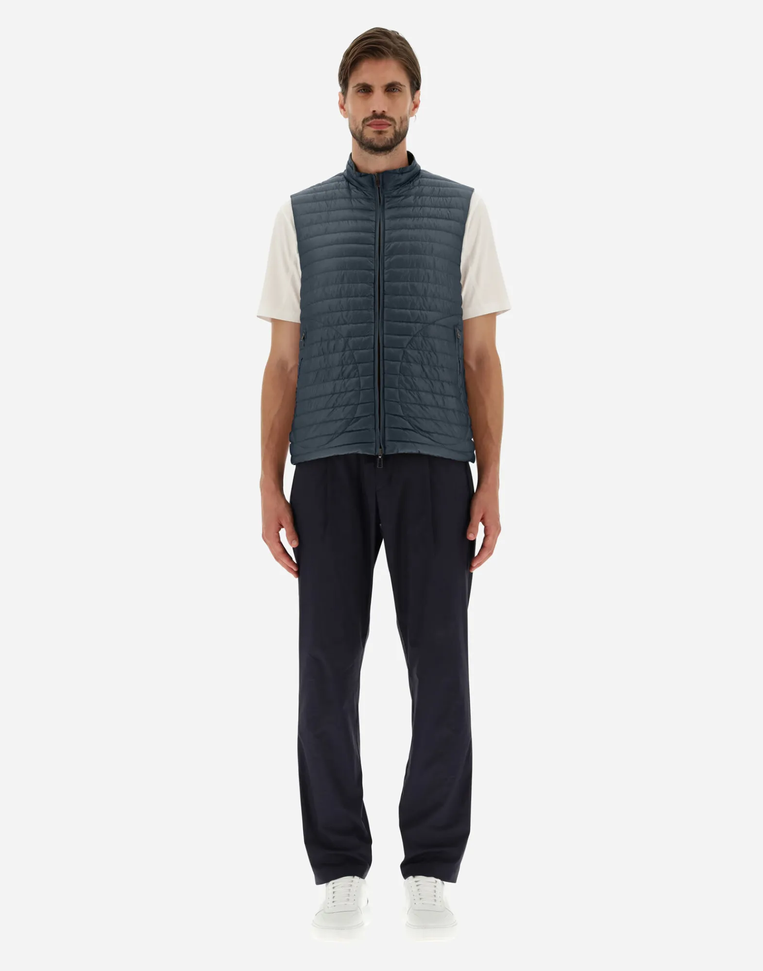 Herno Kurze Daunenjacken-Wendbare, Zweifarbige Weste Aus Nylon Ultralight