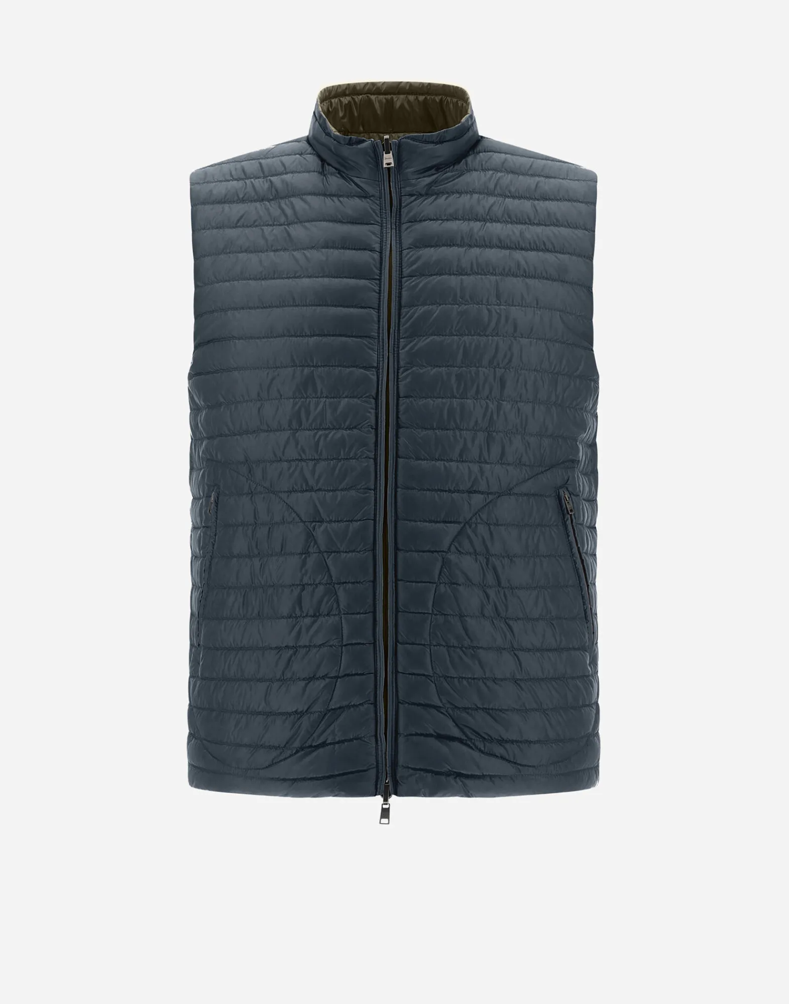 Herno Kurze Daunenjacken-Wendbare, Zweifarbige Weste Aus Nylon Ultralight