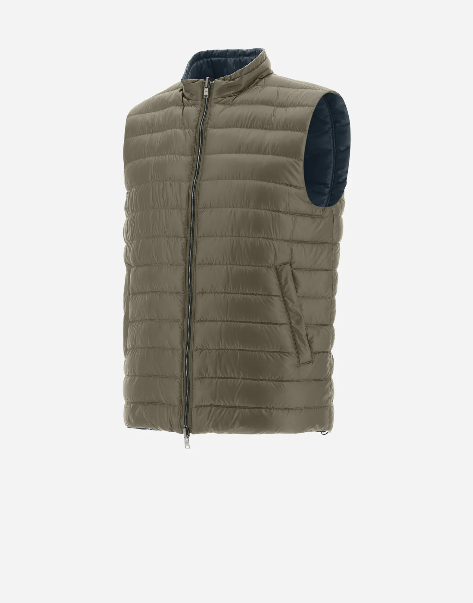 Herno Kurze Daunenjacken-Wendbare, Zweifarbige Weste Aus Nylon Ultralight