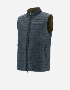 Herno Kurze Daunenjacken-Wendbare, Zweifarbige Weste Aus Nylon Ultralight
