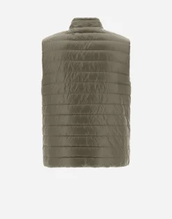 Herno Kurze Daunenjacken-Wendbare, Zweifarbige Weste Aus Nylon Ultralight