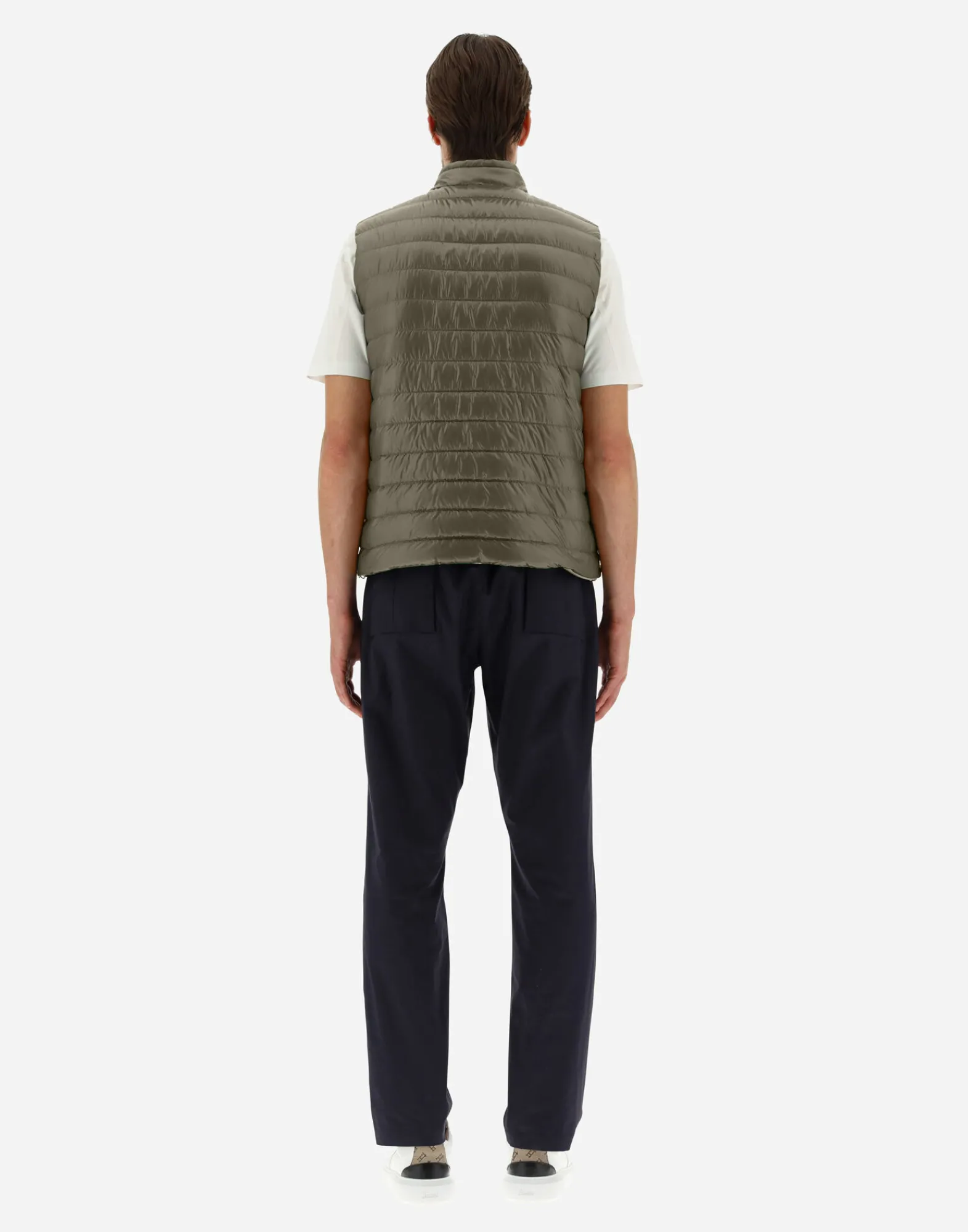 Herno Kurze Daunenjacken-Wendbare, Zweifarbige Weste Aus Nylon Ultralight