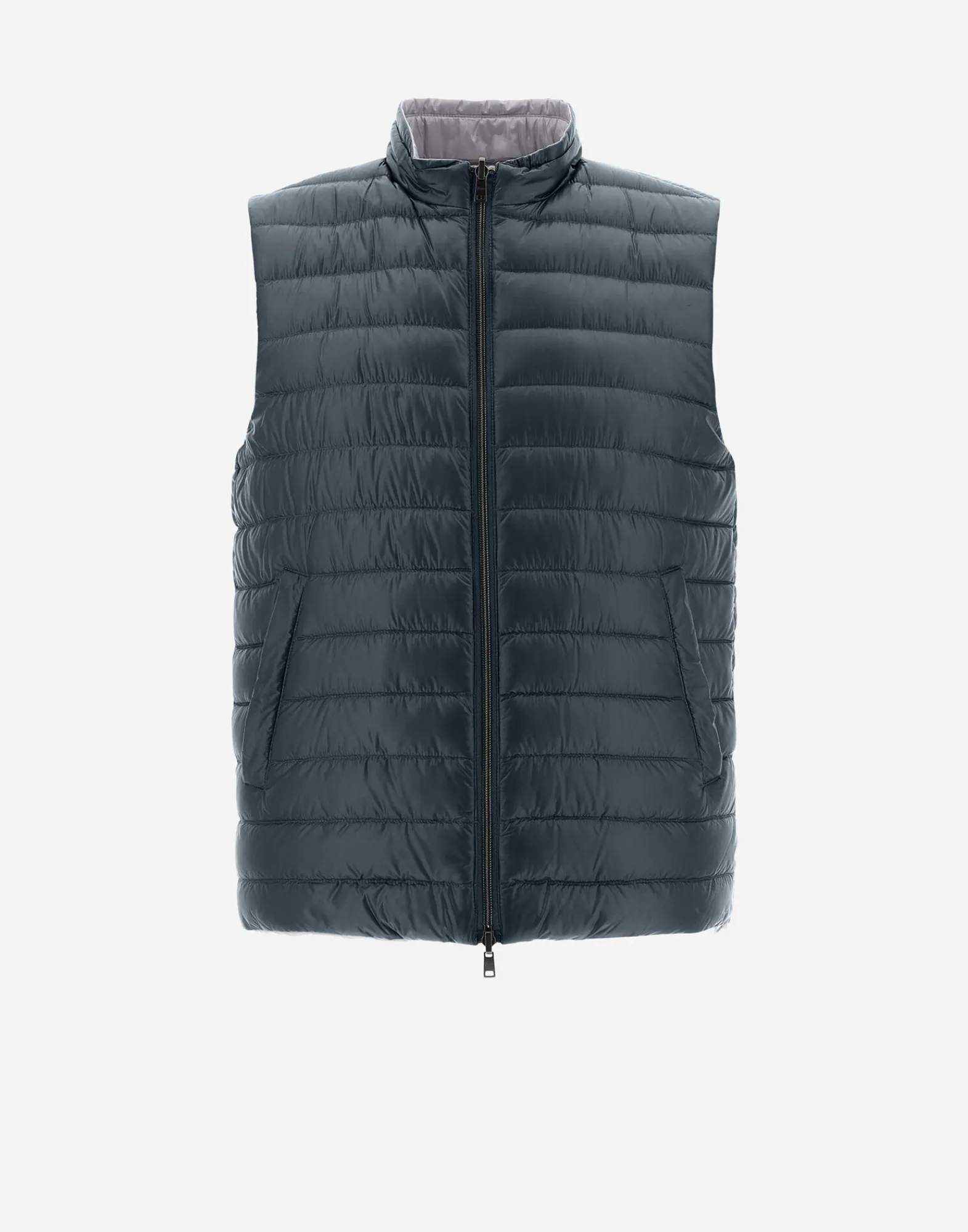 Herno Kurze Daunenjacken-Wendbare, Zweifarbige Weste Aus Nylon Ultralight