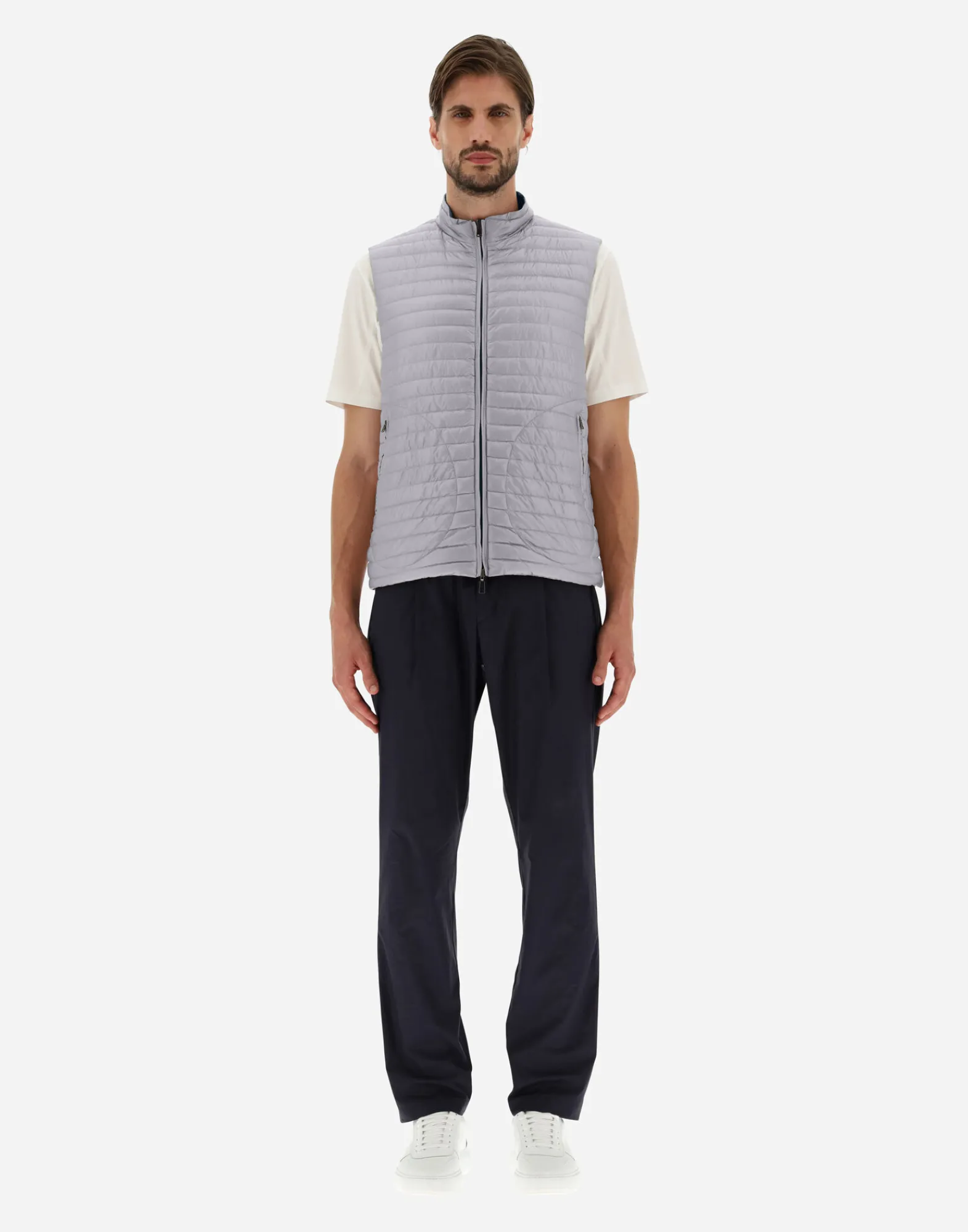Herno Kurze Daunenjacken-Wendbare, Zweifarbige Weste Aus Nylon Ultralight