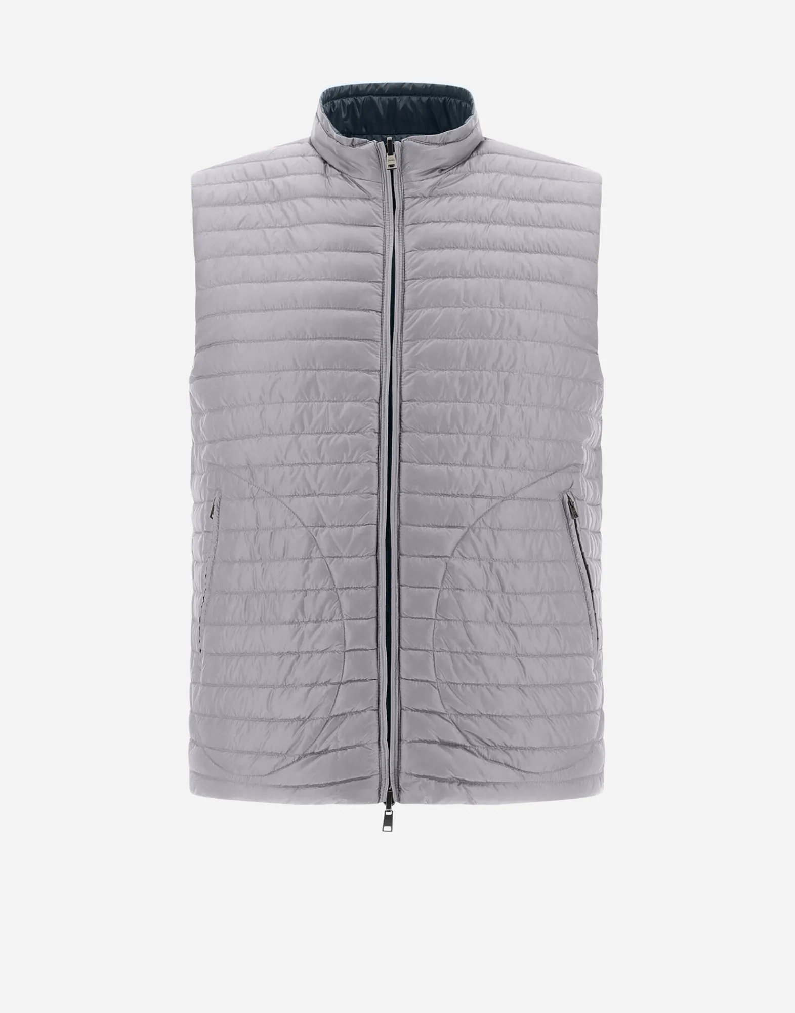 Herno Kurze Daunenjacken-Wendbare, Zweifarbige Weste Aus Nylon Ultralight