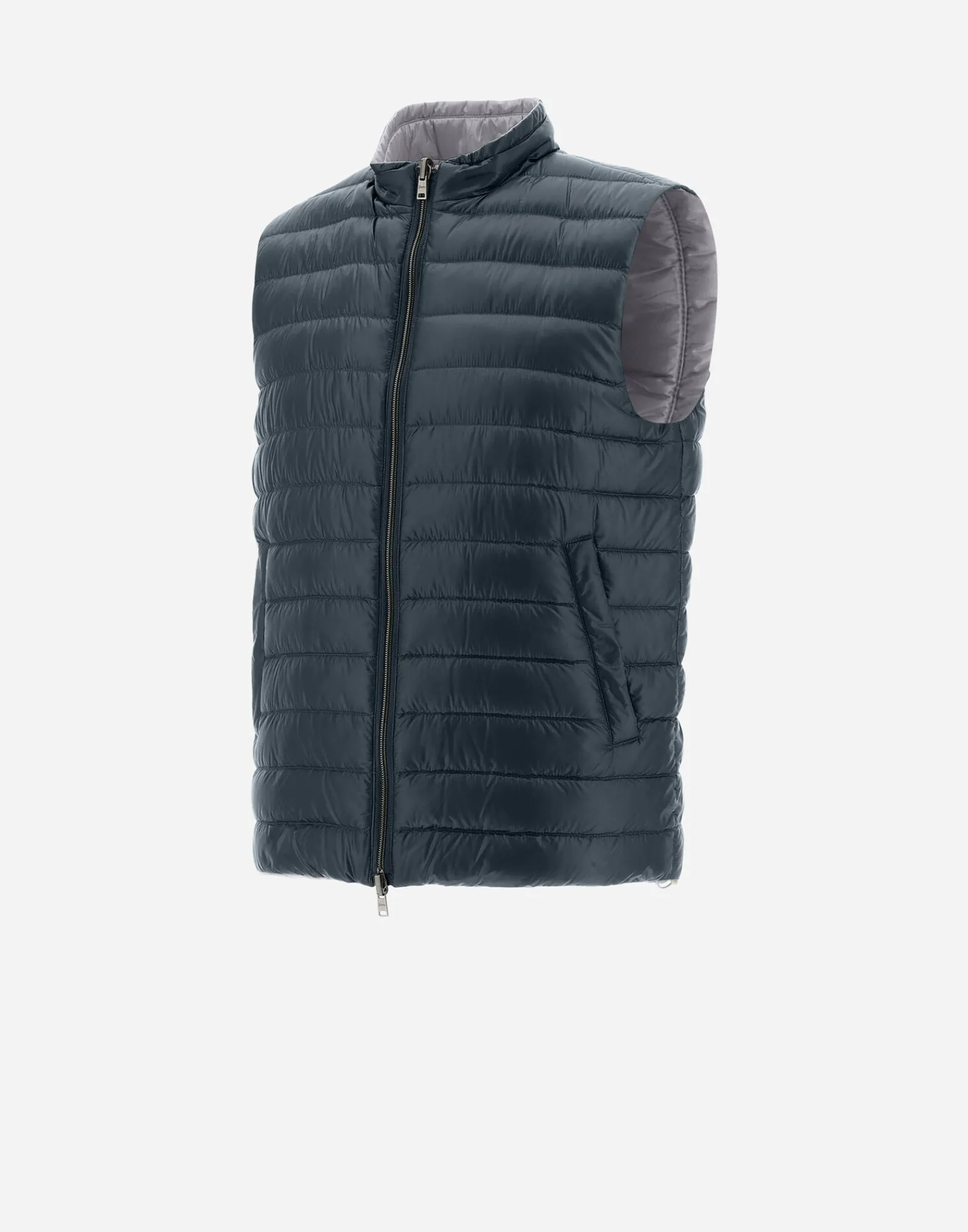 Herno Kurze Daunenjacken-Wendbare, Zweifarbige Weste Aus Nylon Ultralight