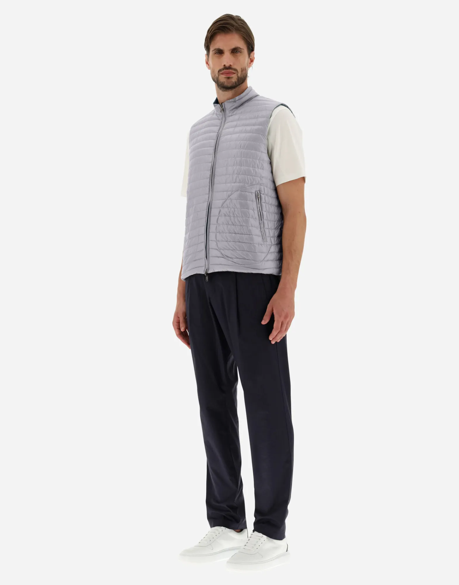 Herno Kurze Daunenjacken-Wendbare, Zweifarbige Weste Aus Nylon Ultralight