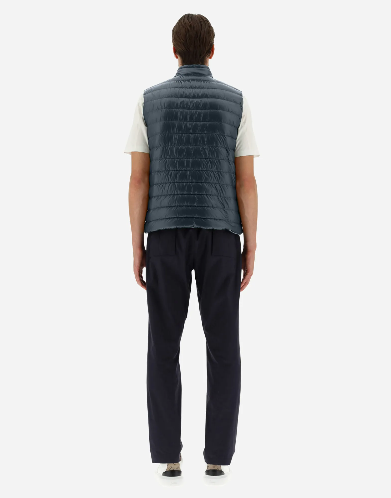 Herno Kurze Daunenjacken-Wendbare, Zweifarbige Weste Aus Nylon Ultralight