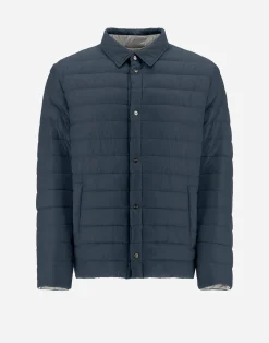 Herno Kurze Daunenjacken-Wendbares, Zweifarbiges Hemd Aus Nylon Ultralight