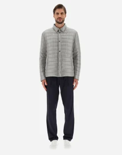 Herno Kurze Daunenjacken-Wendbares, Zweifarbiges Hemd Aus Nylon Ultralight