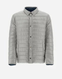 Herno Kurze Daunenjacken-Wendbares, Zweifarbiges Hemd Aus Nylon Ultralight
