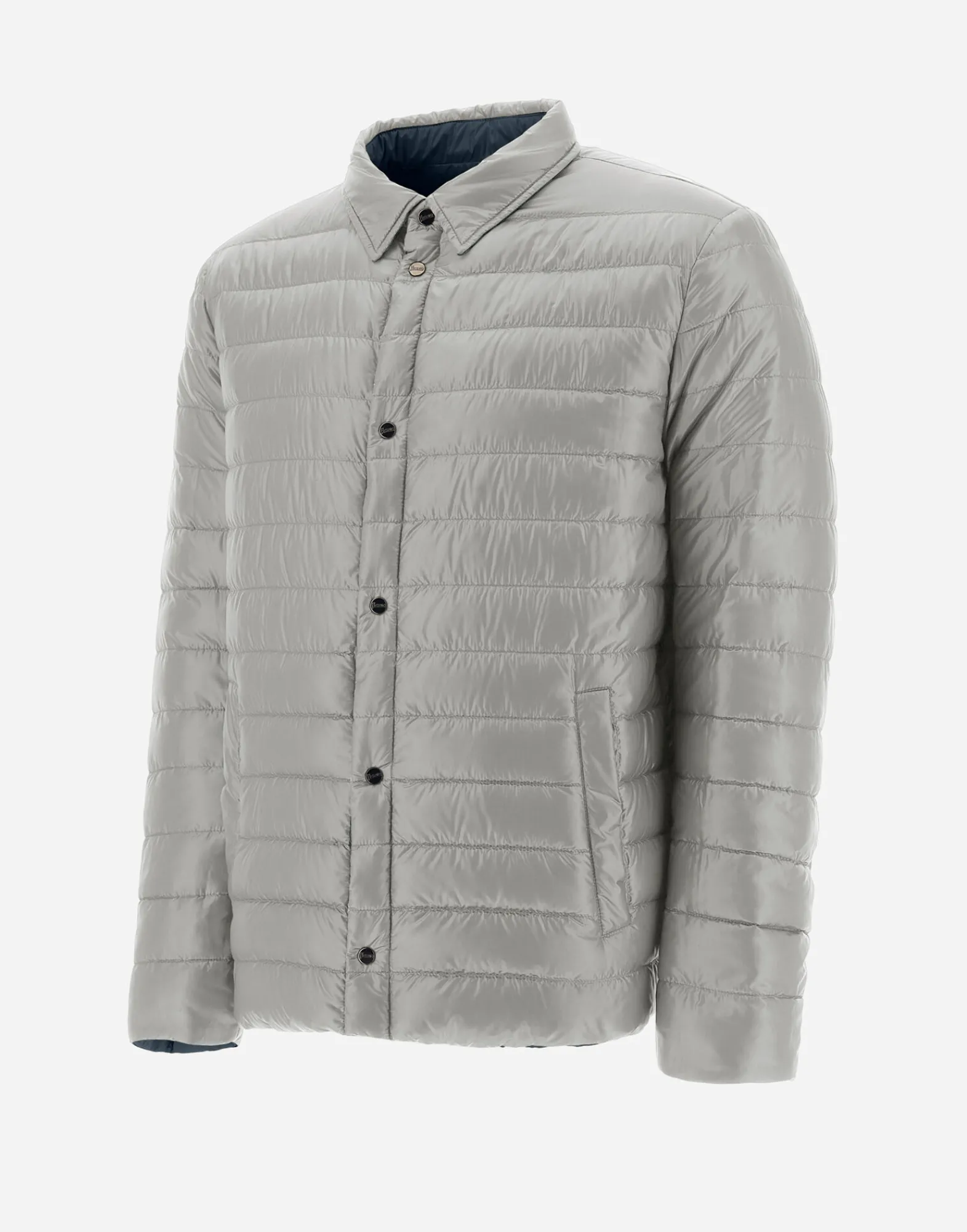 Herno Kurze Daunenjacken-Wendbares, Zweifarbiges Hemd Aus Nylon Ultralight