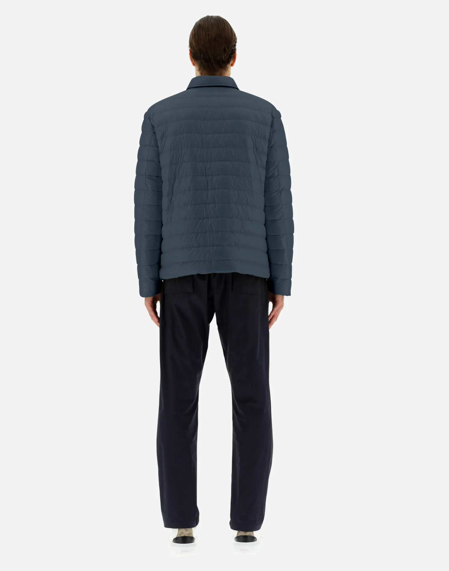 Herno Kurze Daunenjacken-Wendbares, Zweifarbiges Hemd Aus Nylon Ultralight