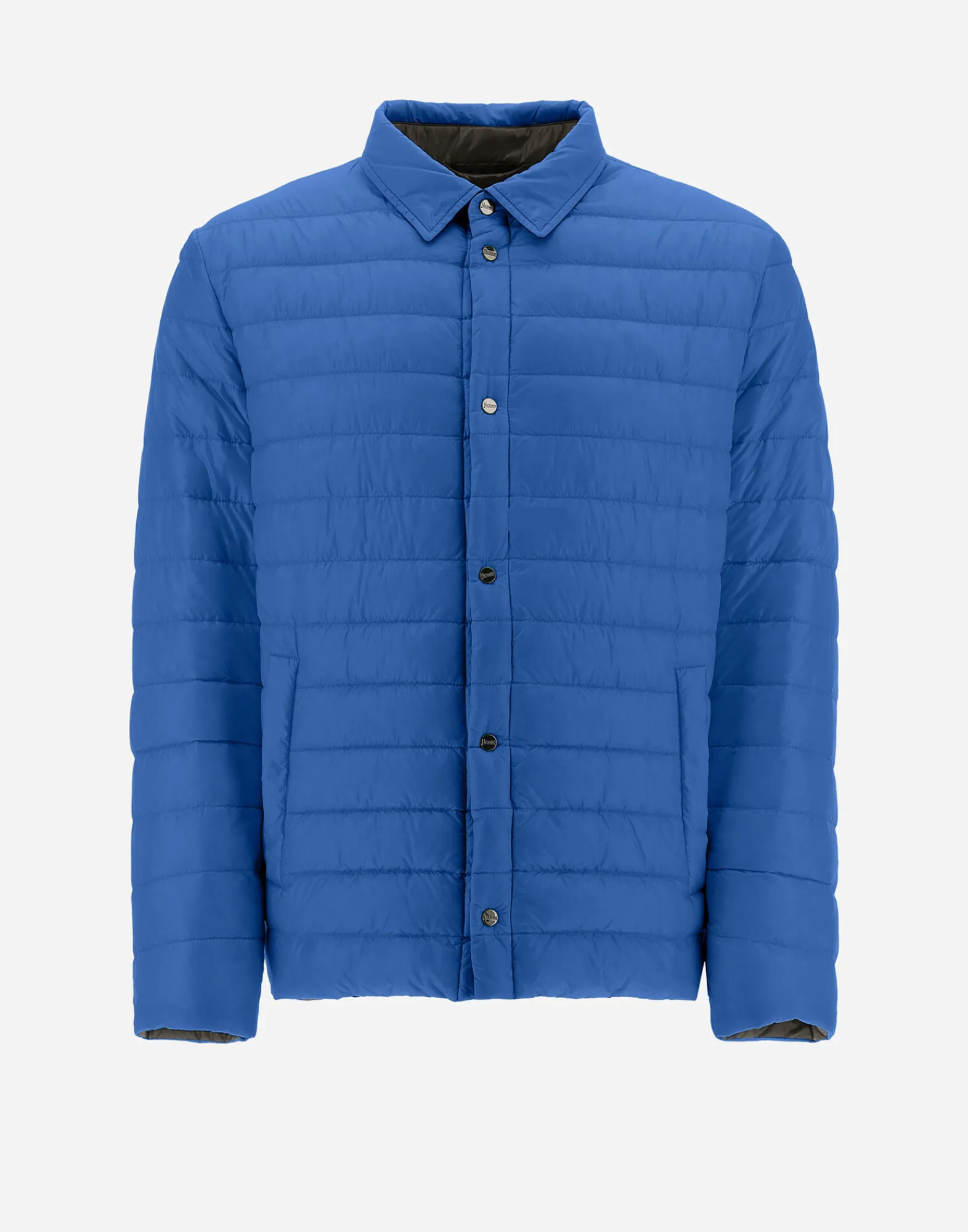 Herno Kurze Daunenjacken-Wendbares, Zweifarbiges Hemd Aus Nylon Ultralight