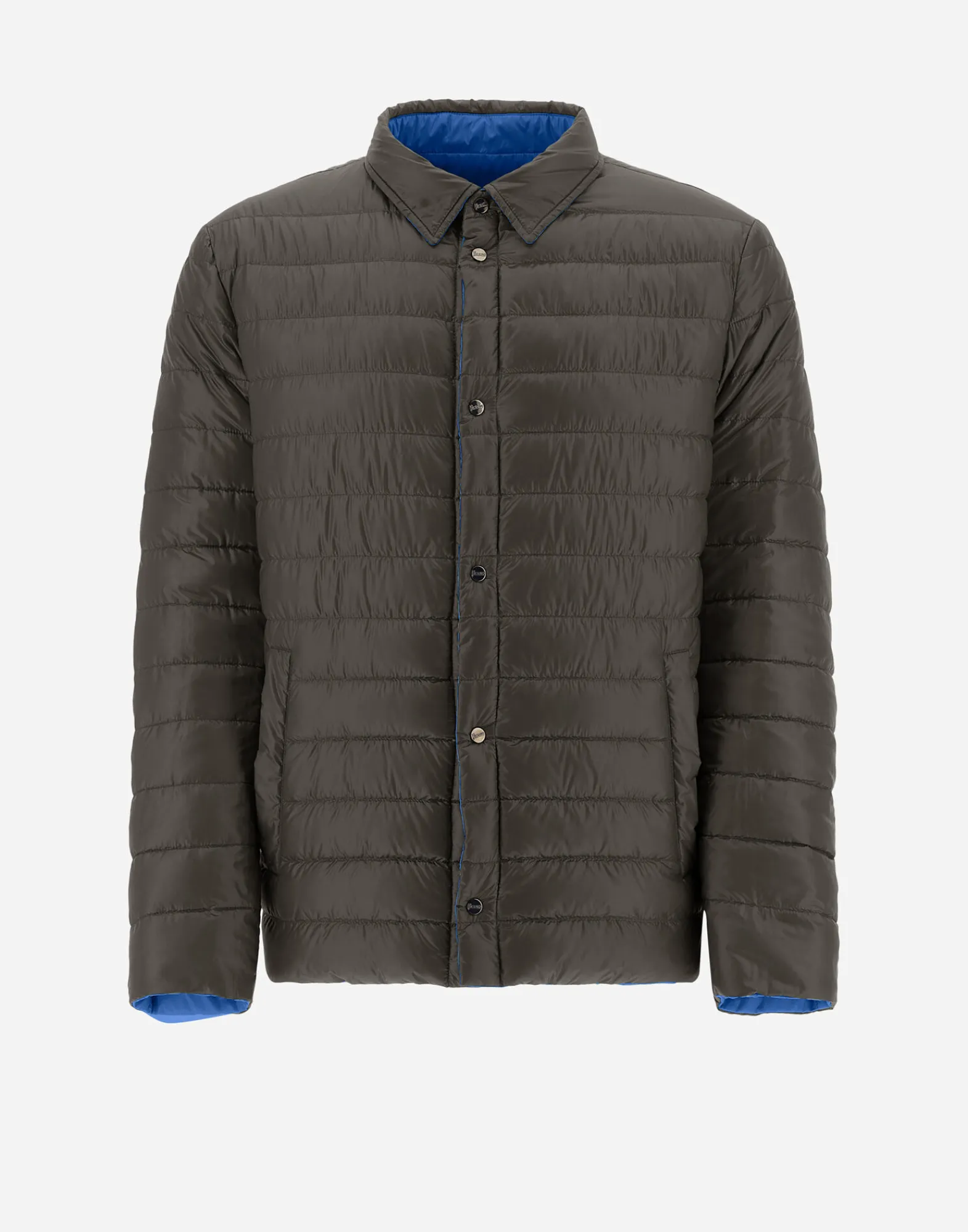 Herno Kurze Daunenjacken-Wendbares, Zweifarbiges Hemd Aus Nylon Ultralight
