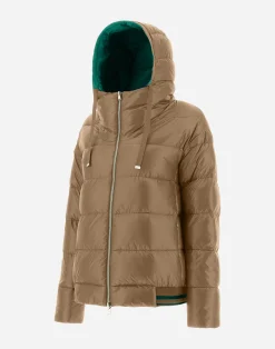 Herno Kurze Daunenjacken-Wende-Bomberjacke Aus Nylon Ultralight Und New Techno Taft