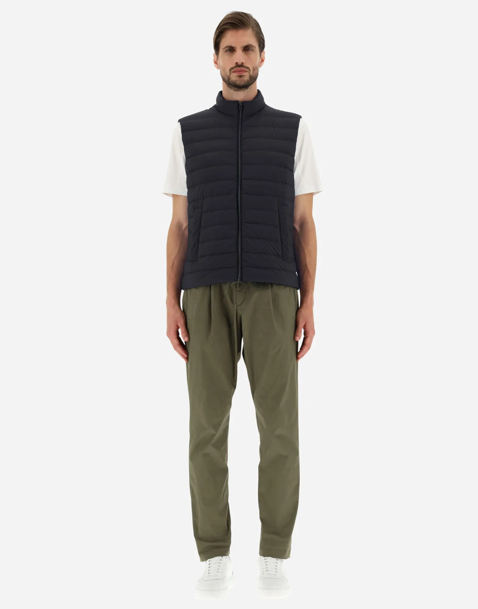 Herno Kurze Daunenjacken-Weste Aus Nuage Mit Details Aus Monogram