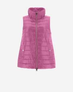 Herno Lange Daunenjacken-Weste Aus Nylon Ultralight & New Techno Taft