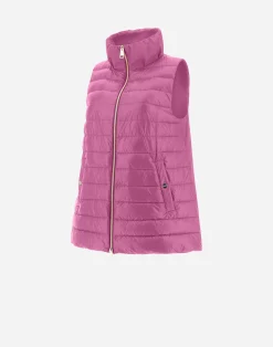 Herno Lange Daunenjacken-Weste Aus Nylon Ultralight & New Techno Taft