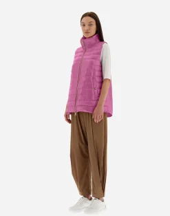 Herno Lange Daunenjacken-Weste Aus Nylon Ultralight & New Techno Taft