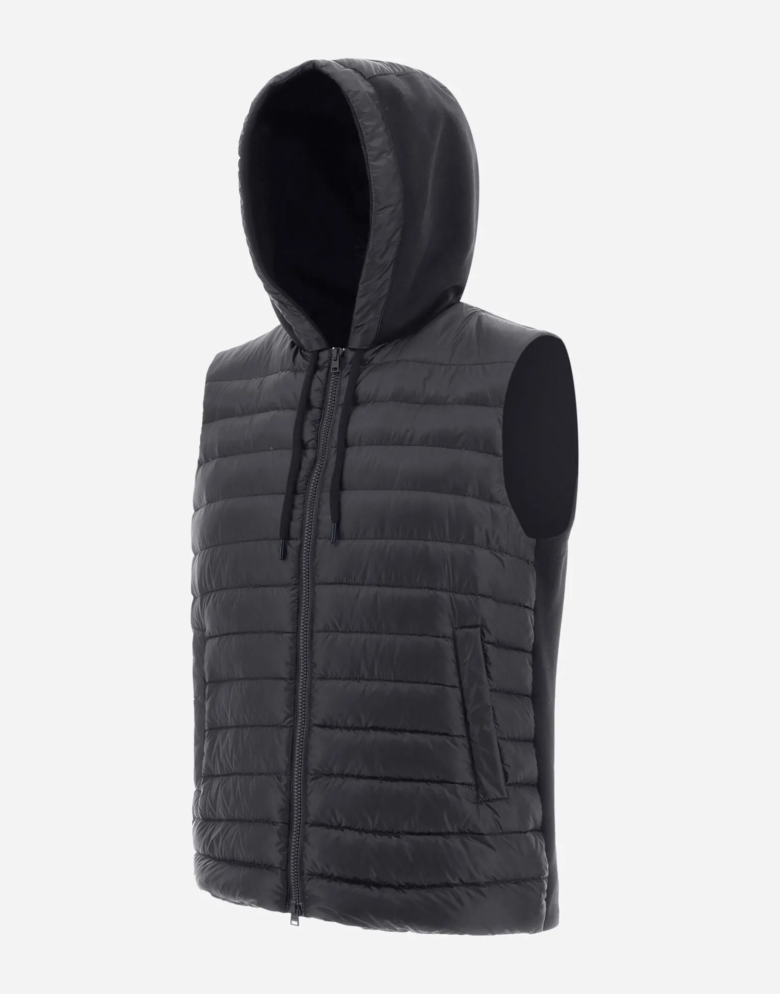 Herno Kurze Daunenjacken-Weste Aus Nylon Ultralight & Fleece