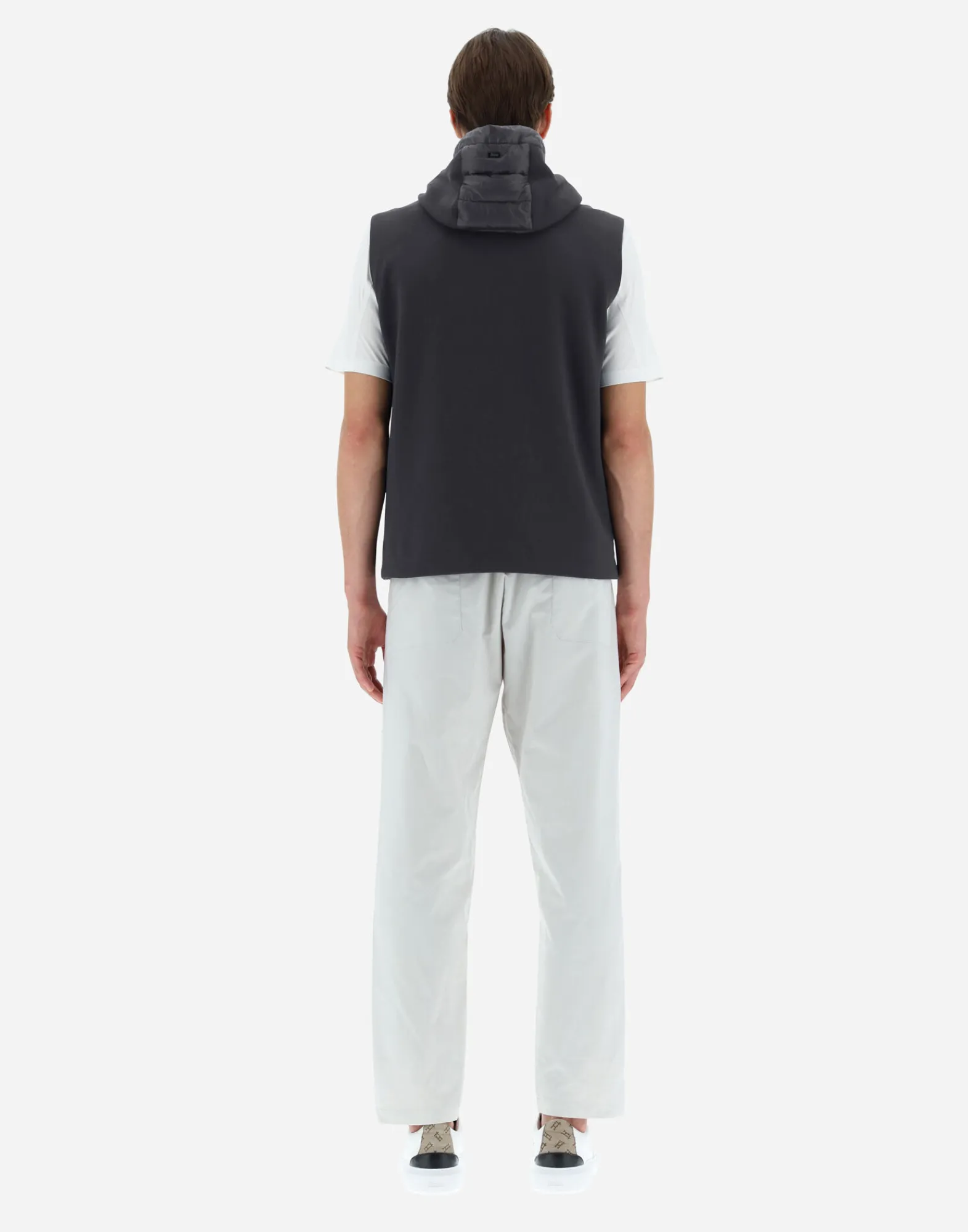 Herno Kurze Daunenjacken-Weste Aus Nylon Ultralight & Fleece