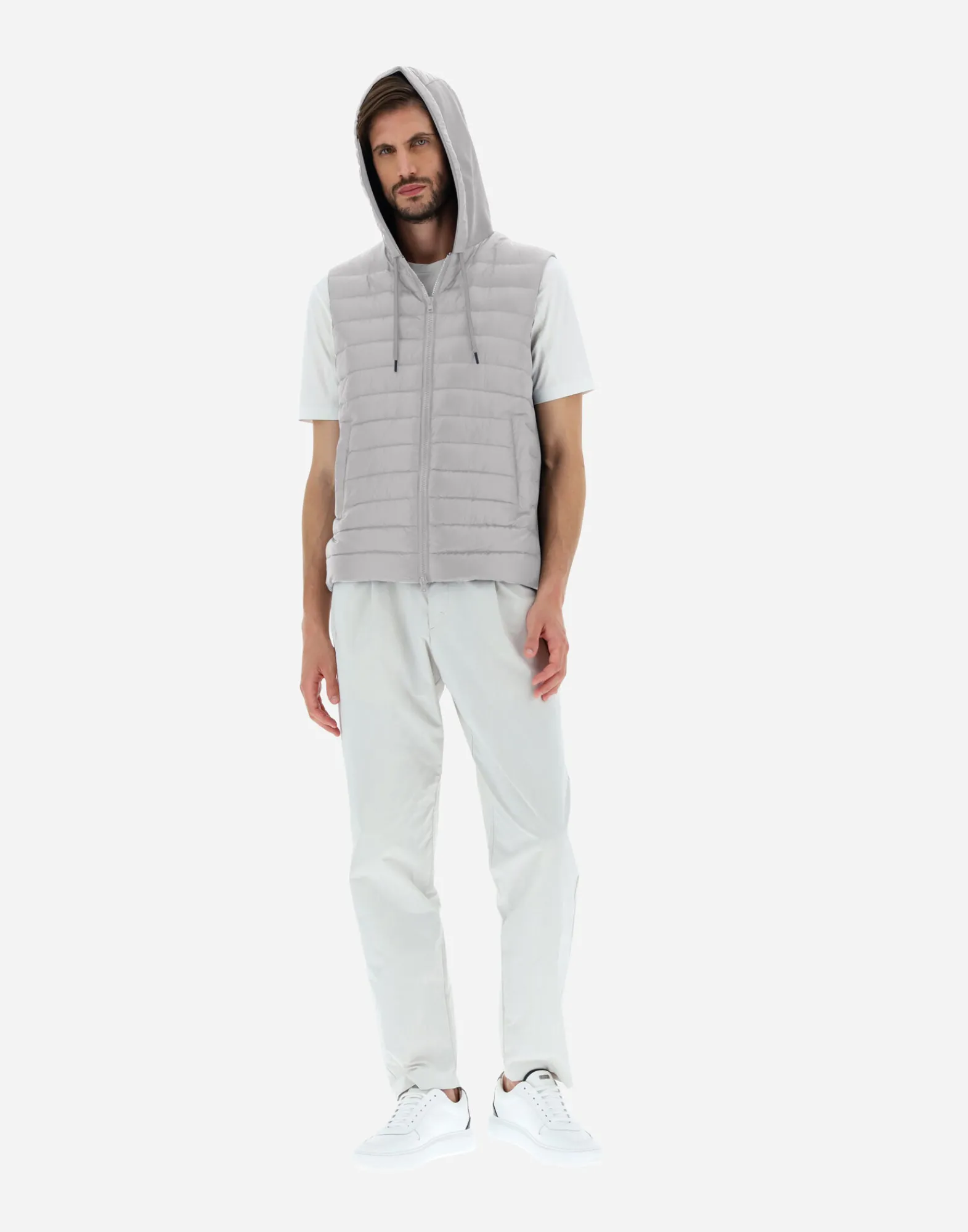 Herno Kurze Daunenjacken-Weste Aus Nylon Ultralight & Fleece