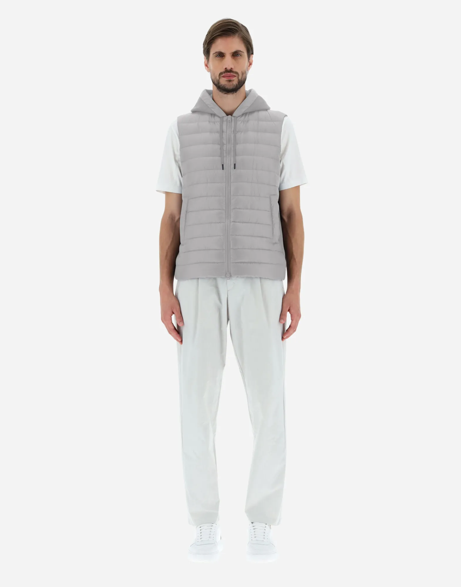 Herno Kurze Daunenjacken-Weste Aus Nylon Ultralight & Fleece