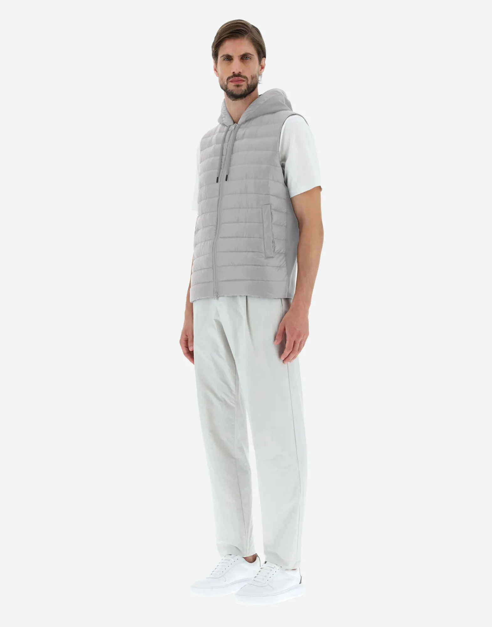 Herno Kurze Daunenjacken-Weste Aus Nylon Ultralight & Fleece