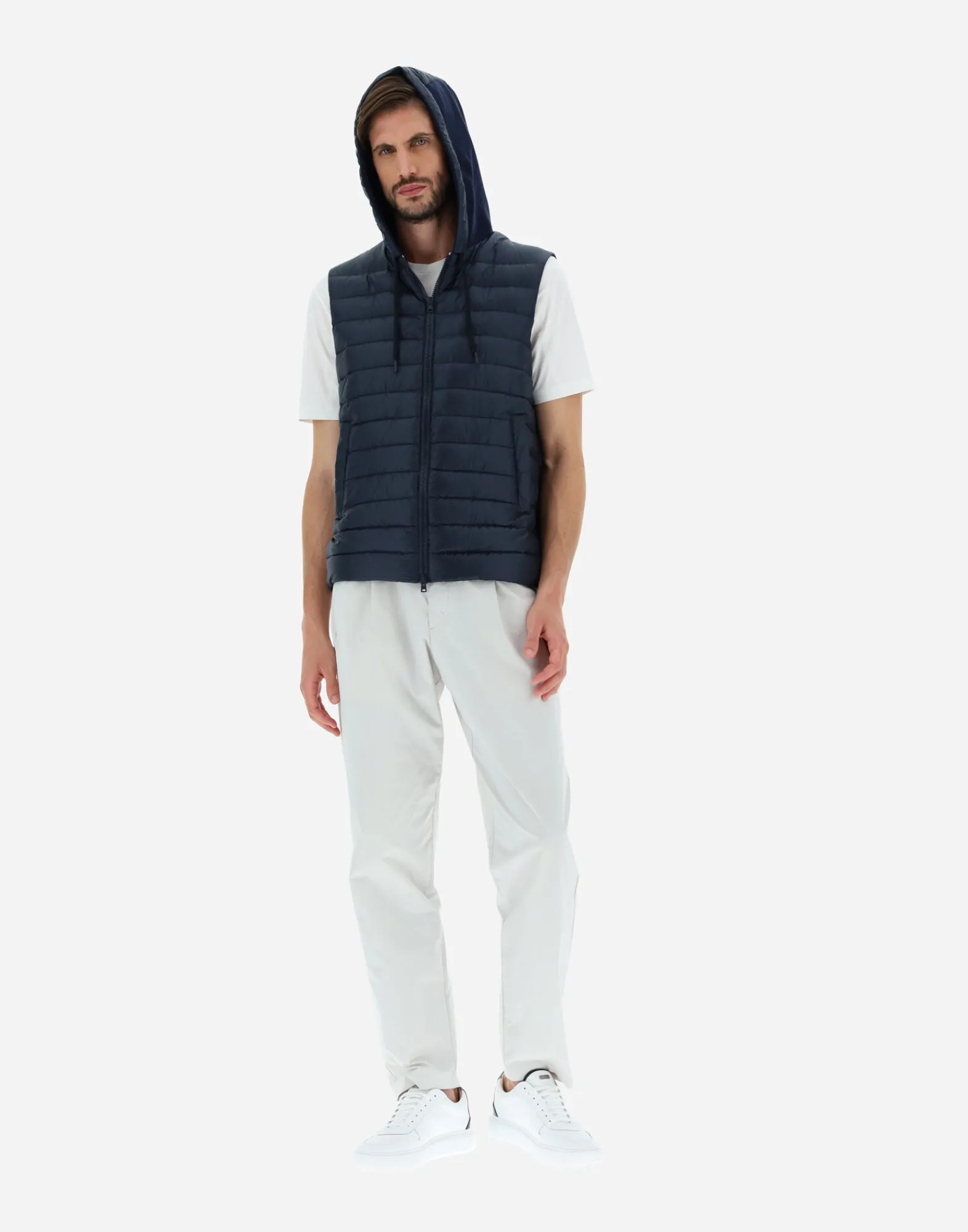 Herno Kurze Daunenjacken-Weste Aus Nylon Ultralight & Fleece