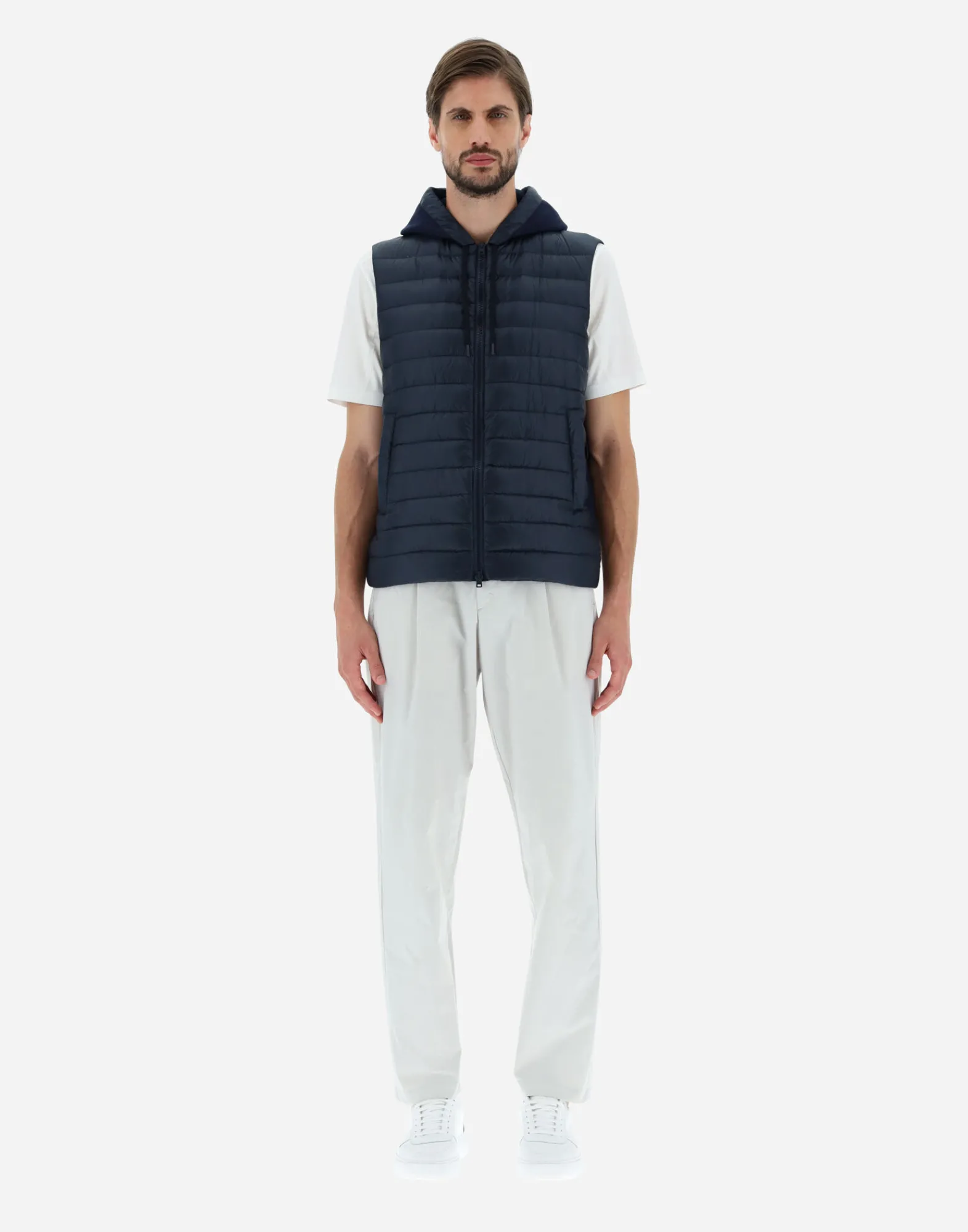 Herno Kurze Daunenjacken-Weste Aus Nylon Ultralight & Fleece