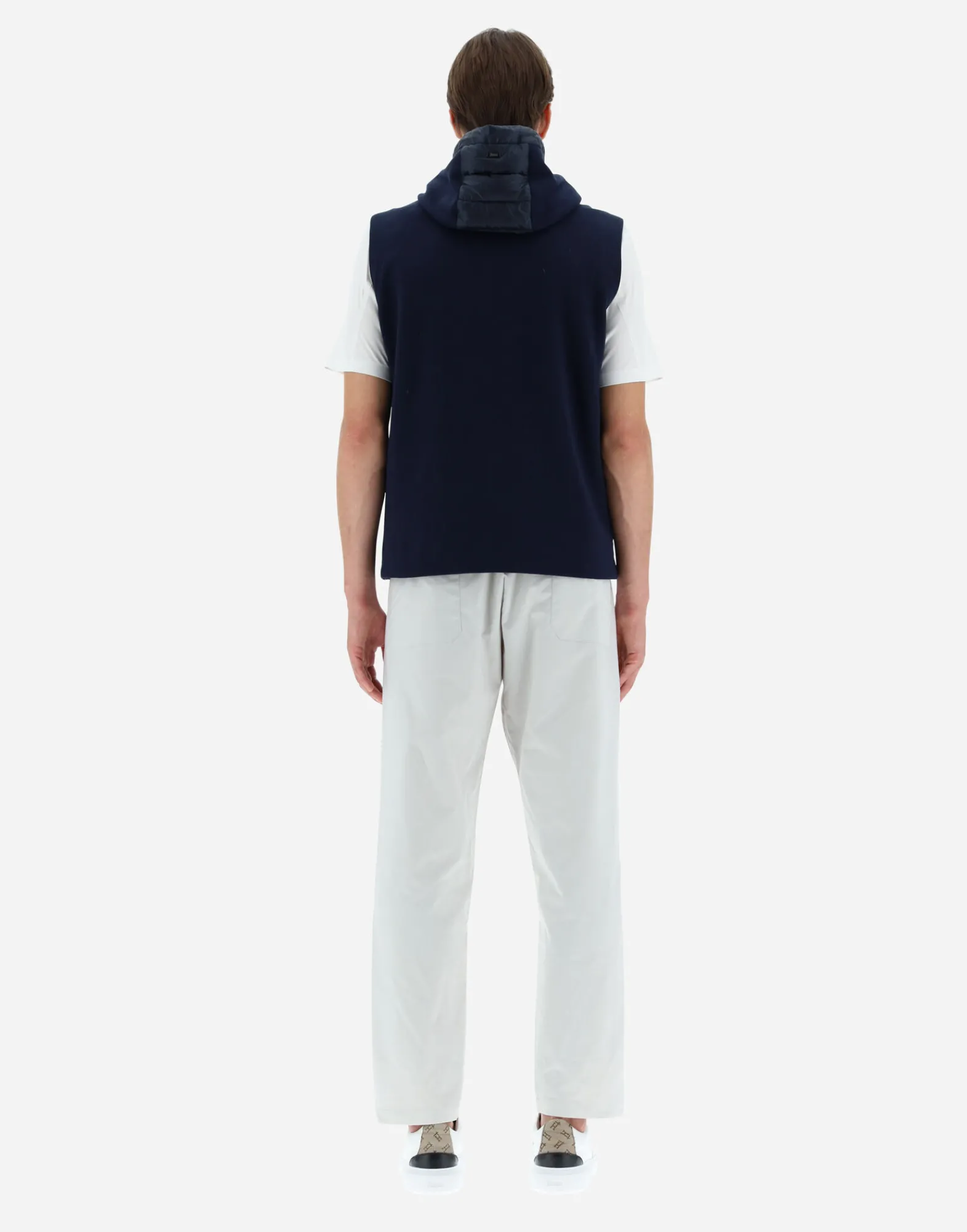 Herno Kurze Daunenjacken-Weste Aus Nylon Ultralight & Fleece