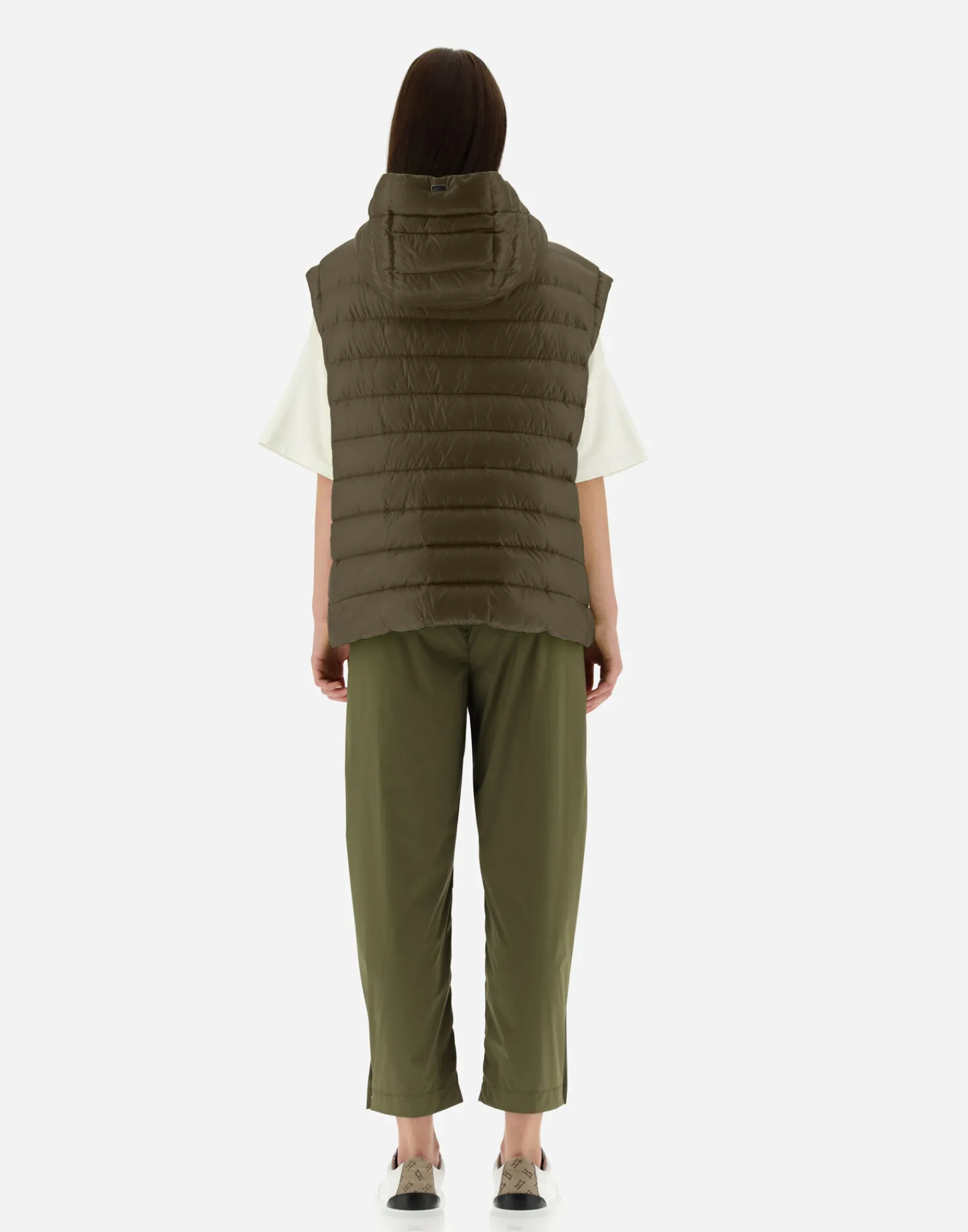 Herno Lange Daunenjacken-Weste Aus Nylon Ultralight