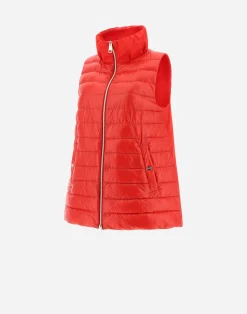 Herno Lange Daunenjacken-Weste Aus Nylon Ultralight & New Techno Taft