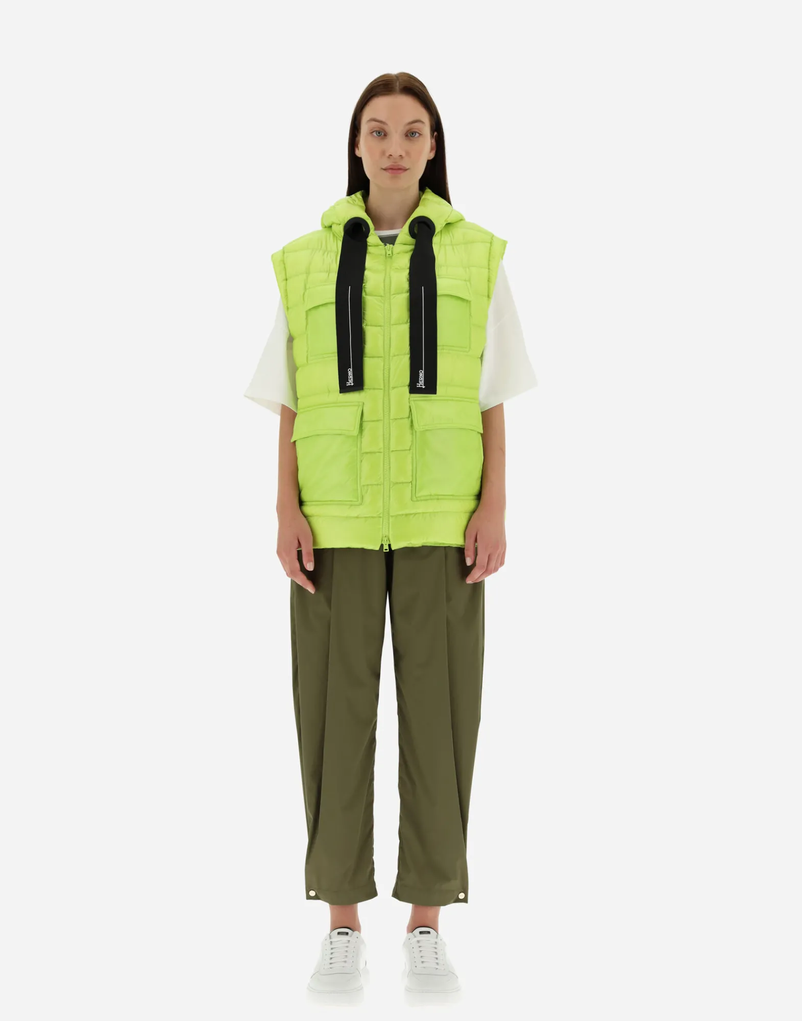 Herno Lange Daunenjacken-Weste Aus Nylon Ultralight