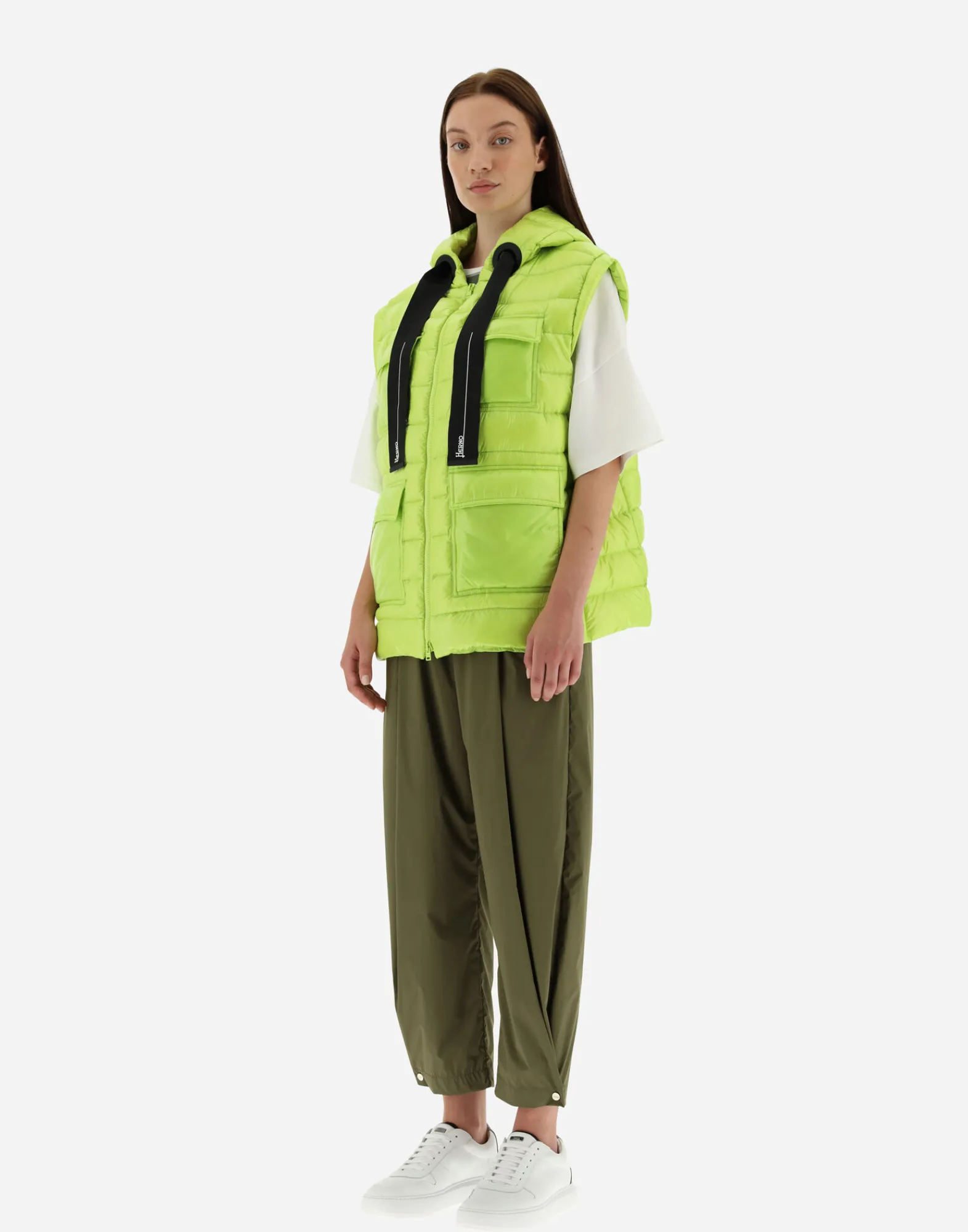 Herno Lange Daunenjacken-Weste Aus Nylon Ultralight
