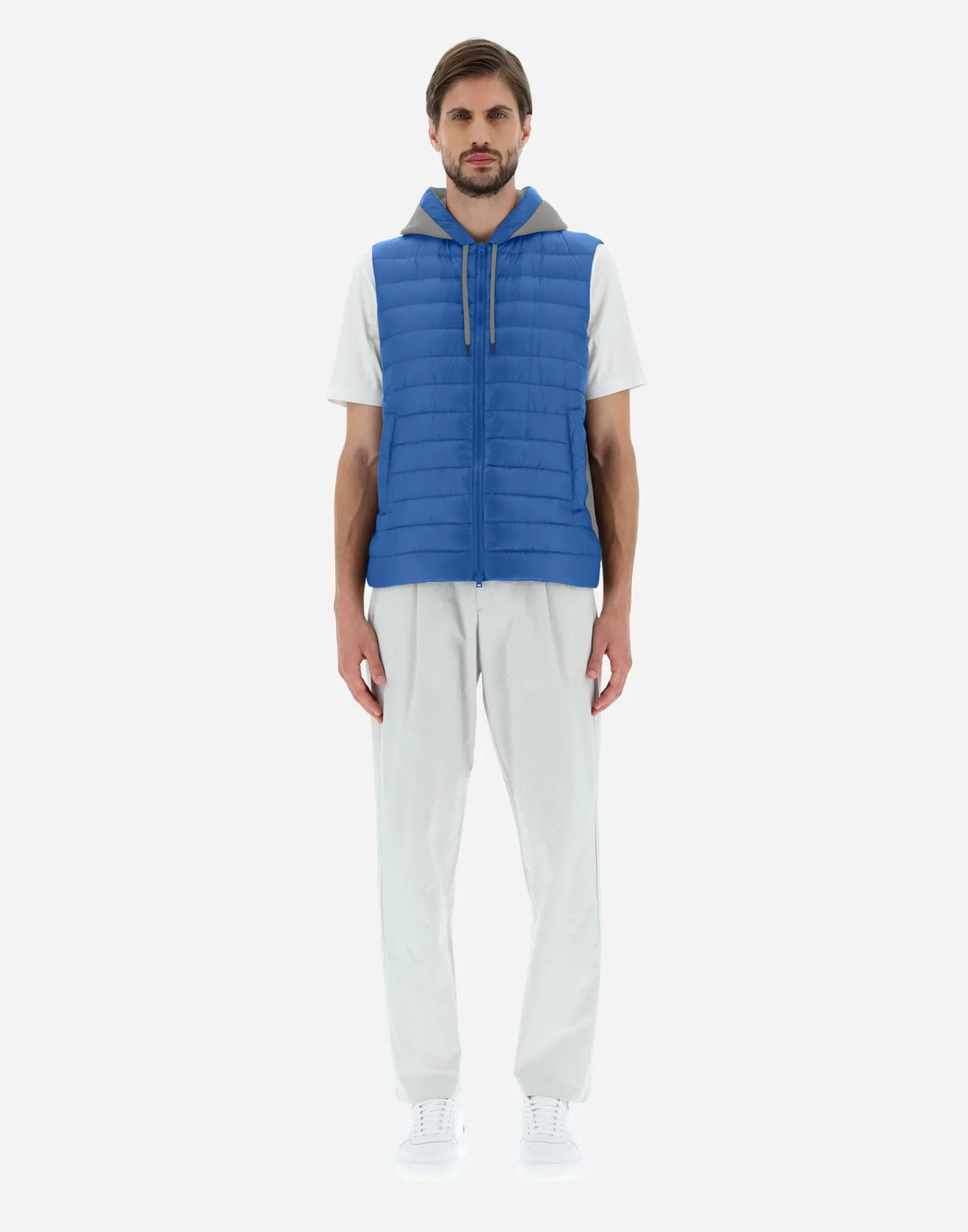 Herno Kurze Daunenjacken-Weste Aus Nylon Ultralight & Fleece