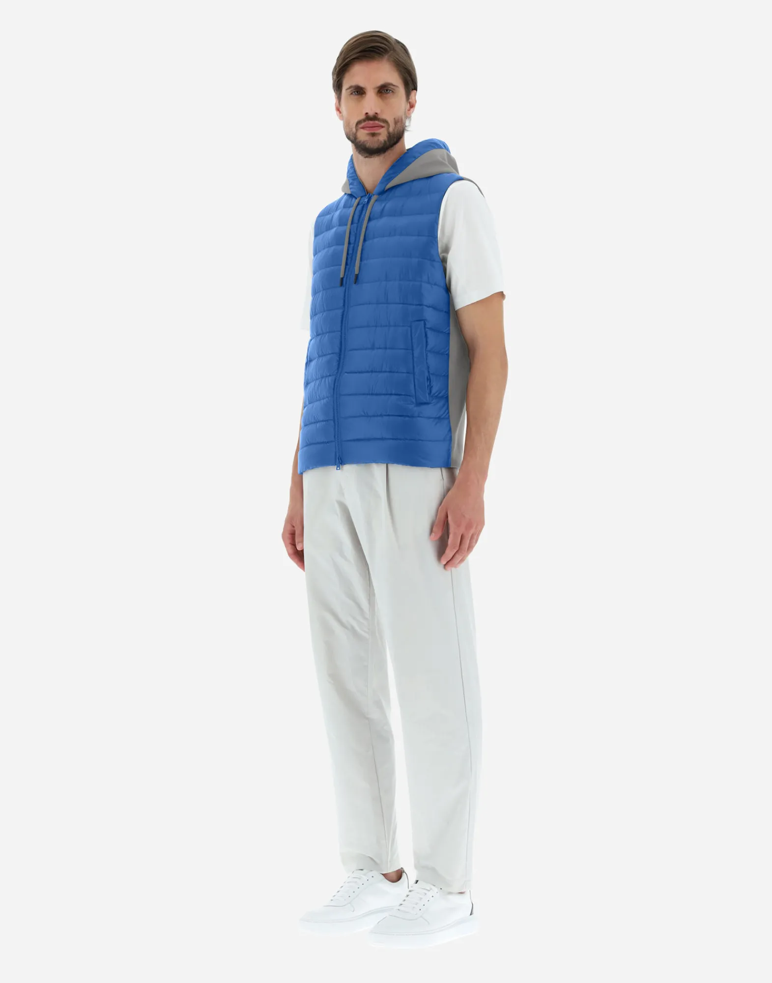 Herno Kurze Daunenjacken-Weste Aus Nylon Ultralight & Fleece