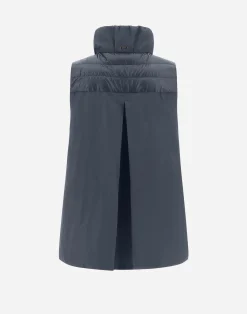 Herno Lange Daunenjacken-Weste Aus Nylon Ultralight & New Techno Taft