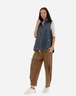 Herno Lange Daunenjacken-Weste Aus Nylon Ultralight & New Techno Taft