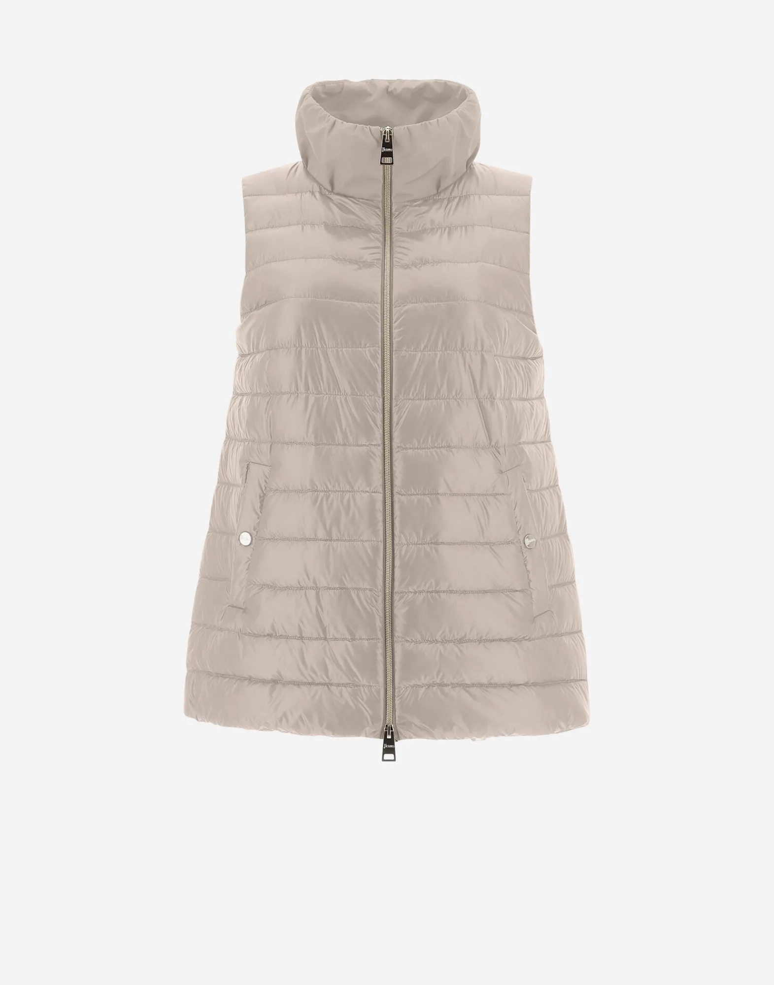 Herno Lange Daunenjacken-Weste Aus Nylon Ultralight & New Techno Taft