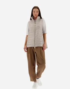 Herno Lange Daunenjacken-Weste Aus Nylon Ultralight & New Techno Taft