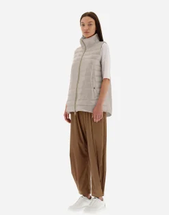 Herno Lange Daunenjacken-Weste Aus Nylon Ultralight & New Techno Taft