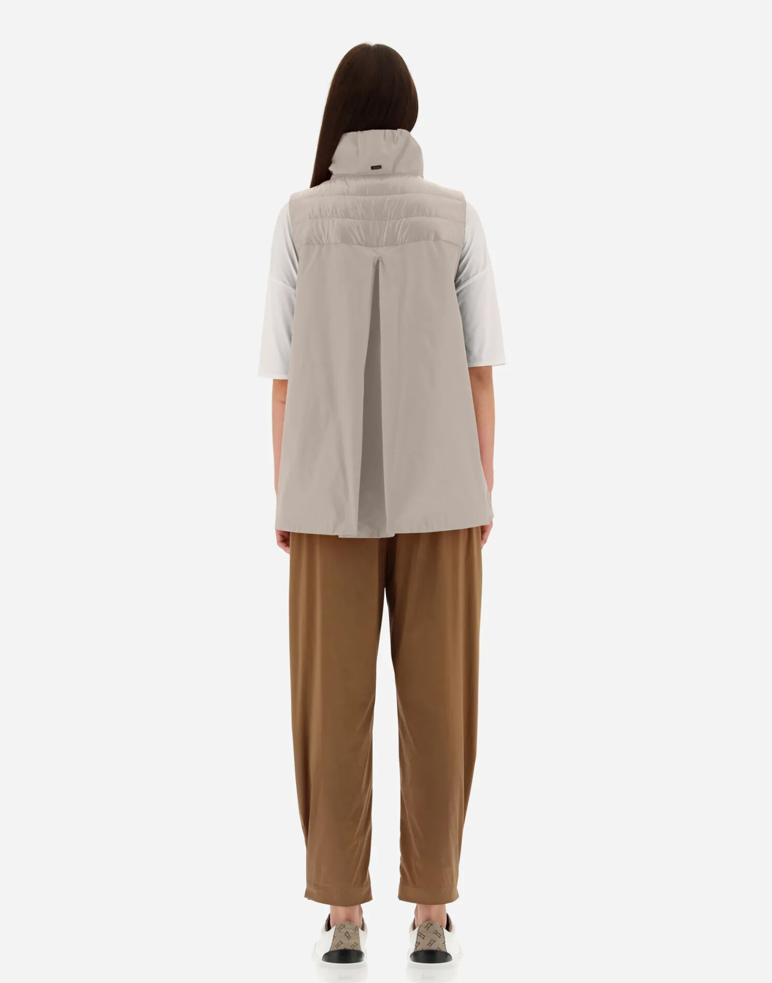 Herno Lange Daunenjacken-Weste Aus Nylon Ultralight & New Techno Taft